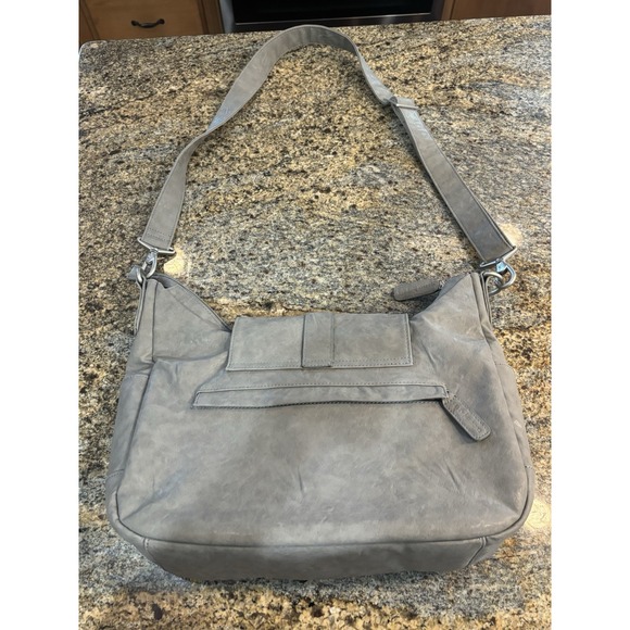 Kelly Moore Gray Leather‎ Medium Size Hobo Camera Shoulder  Purse - Picture 7 of 7